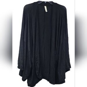 Cacique Cardigan Black Kimono Lightweight Knit Sweater Plus Size 26/28 Lounge